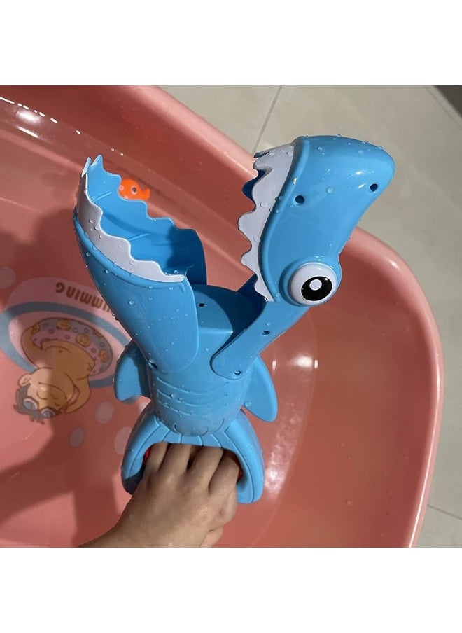INvench - INvench Shark Grabber Baby Bath Toys - Blue Shark with Teeth Biting Action Include 4 Toy Fish - Bath Toys for Kids Ages 4-8 Boys Girls Toddlers Pool Toys - Image 1