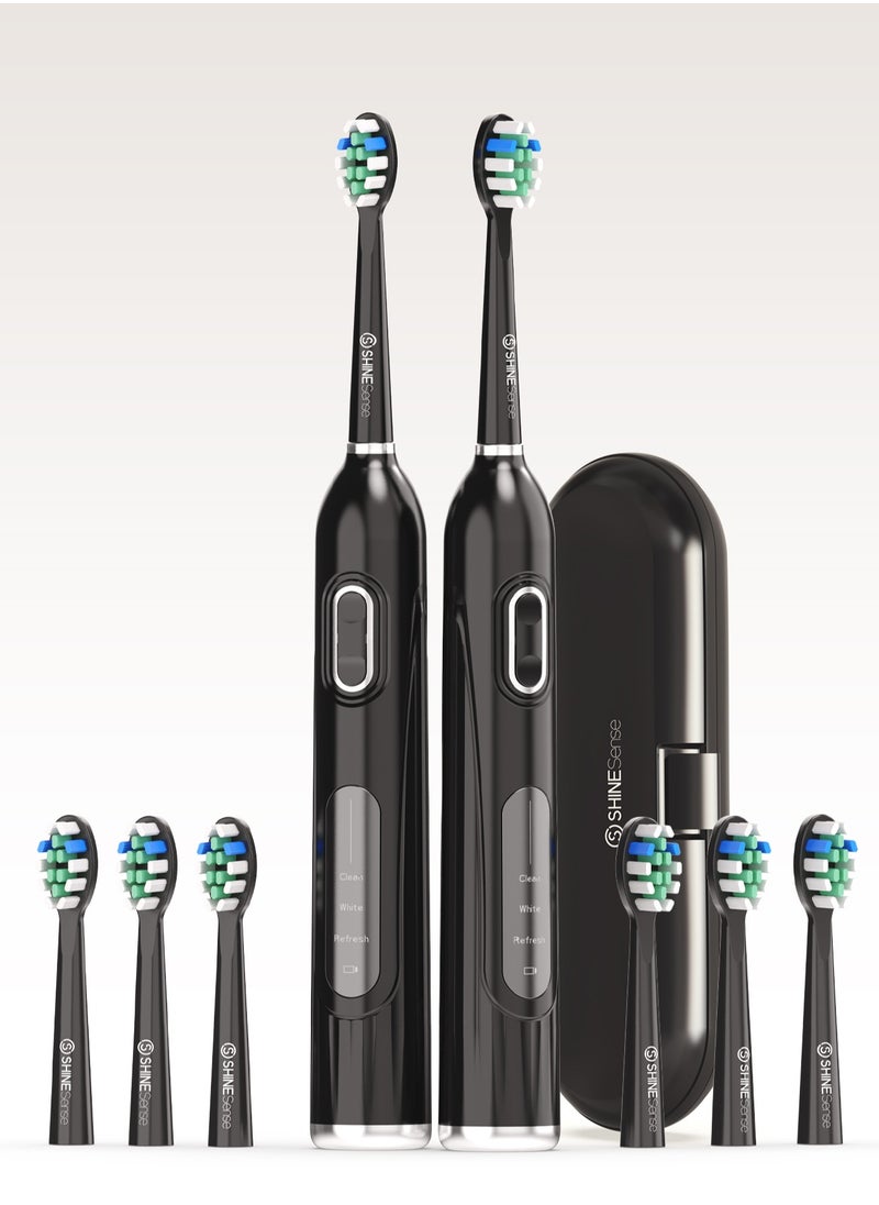 SHINESense - Electric Toothbrush for Adults, Rechargeable Sonic Toothbrushes, 3+7 Modes with Smart Timer, 4 Hours Charge for 60 Days Use , 6 Toothbrush Heads, with Travel Case&USB Charging Cable - Image 1