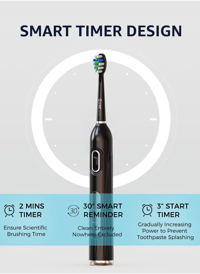 SHINESense - Electric Toothbrush for Adults, Rechargeable Sonic Toothbrushes, 3+7 Modes with Smart Timer, 4 Hours Charge for 60 Days Use , 6 Toothbrush Heads, with Travel Case&USB Charging Cable - Image 1