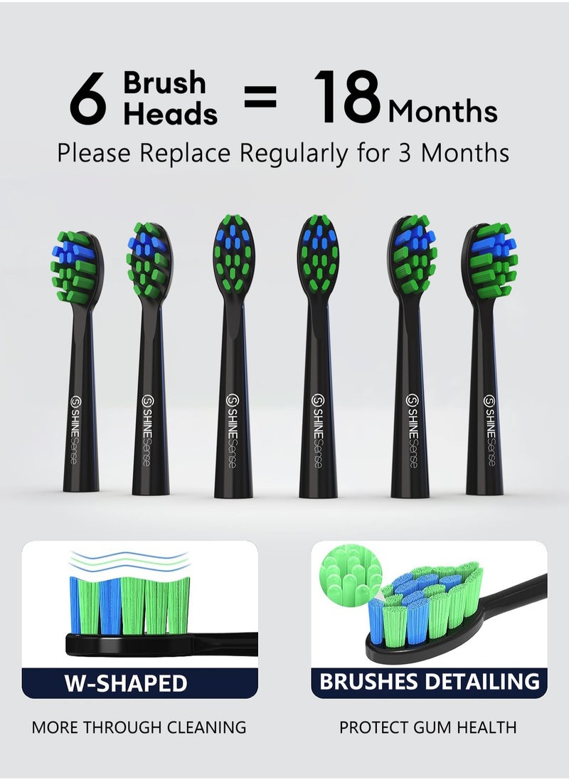SHINESense - Electric Toothbrush for Adults, Rechargeable Sonic Toothbrushes, 3+7 Modes with Smart Timer, 4 Hours Charge for 60 Days Use , 6 Toothbrush Heads, with Travel Case&USB Charging Cable - Image 1