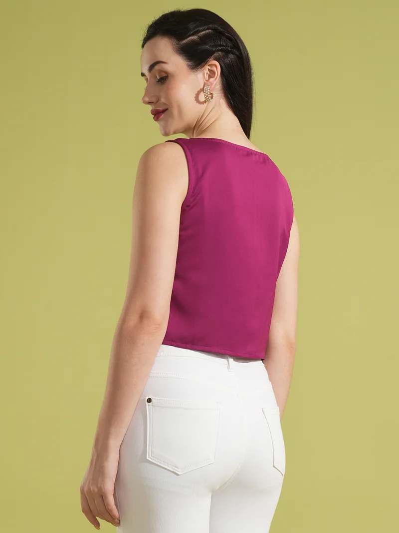 globus Globus Women Solid Cowl Neck Party Top