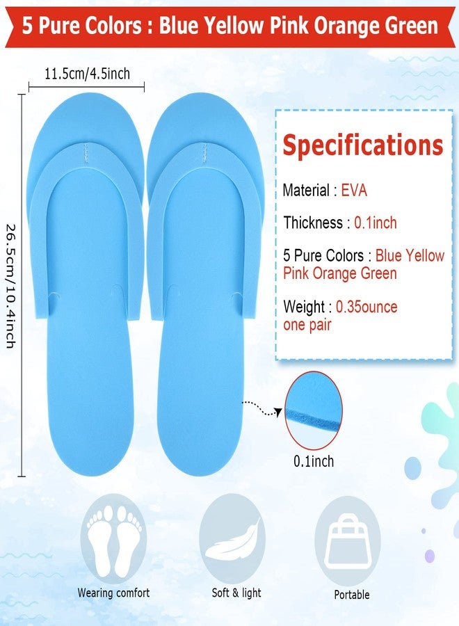 JenPen 60 Pairs Disposable Pedicure Slippers Foam Flip Flops Disposable Flip Flops Multi Color Foldable Pedicure Slippers for Guests Salon Spa Hotel Women(Bright Colors) - Image 2