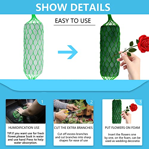 Wehhbtye 14 Piece Floral Foam Garland for Flowers,9.2Ft Flower Sponge Blocks Kit,Absorption Flower Holder Arch Door,Floral Craft Dry Foam Bricks,Green Floral Foam Arrangement for Home Wedding Garden - Image 4