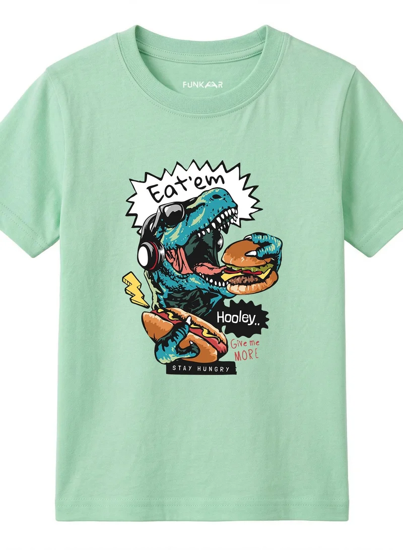 Funkaar Funkaar Unisex Dino Eatem Graphic Print Tshirt