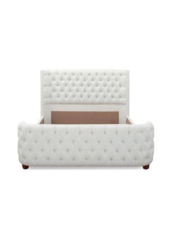 A to Z Furniture Jennifer Brooklyn Tufted Headboard Bed 160x200cm Queen size Bed in White Color 