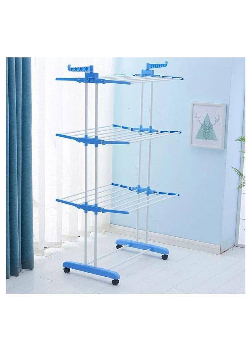 حامل لتجفيف الملابس قابل للطي وقابل للتعديل متداخل، منشر ملابس من الستانلس، رف تجفيف الغسيل المعلق القابل للطي مع شماعات مناسبة لتعليق القميص والبنطلون - Image 5