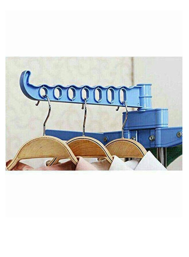 حامل لتجفيف الملابس قابل للطي وقابل للتعديل متداخل، منشر ملابس من الستانلس، رف تجفيف الغسيل المعلق القابل للطي مع شماعات مناسبة لتعليق القميص والبنطلون - Image 3