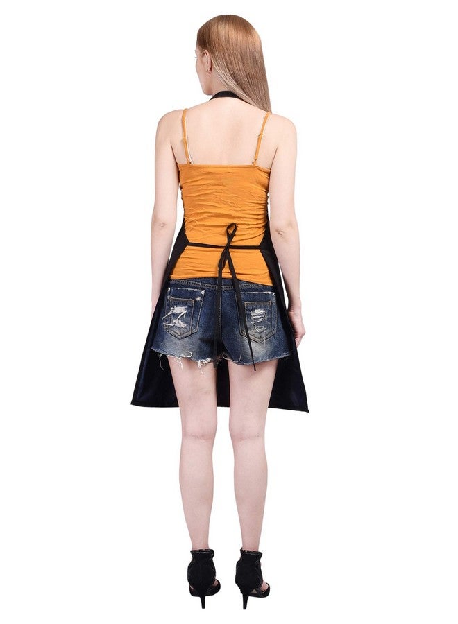 Tolexo Polyester cooking print apron Free Size Cooking Kitchen waterproof Apron with cap -Black 23x30 inch (57x77cm) - Image 2