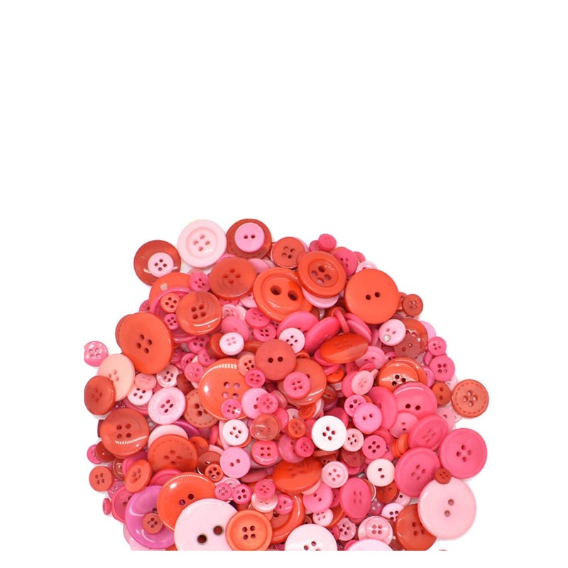 Zikra Assorted Size Resin Round Buttons DIY Craft Sewing Decorations for Kids Painting (Red 200g set) - Image 1