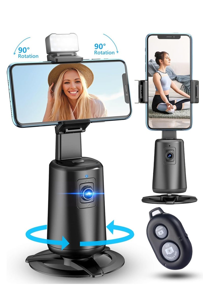 Auto Face Tracking Tripod, No App, 360° Rotation Face Body Phone Camera Mount with Rechargeable Fill Light and Remote,Smart Shooting Holder for Vlog Streaming Video Tiktok Video Recording - Image 1