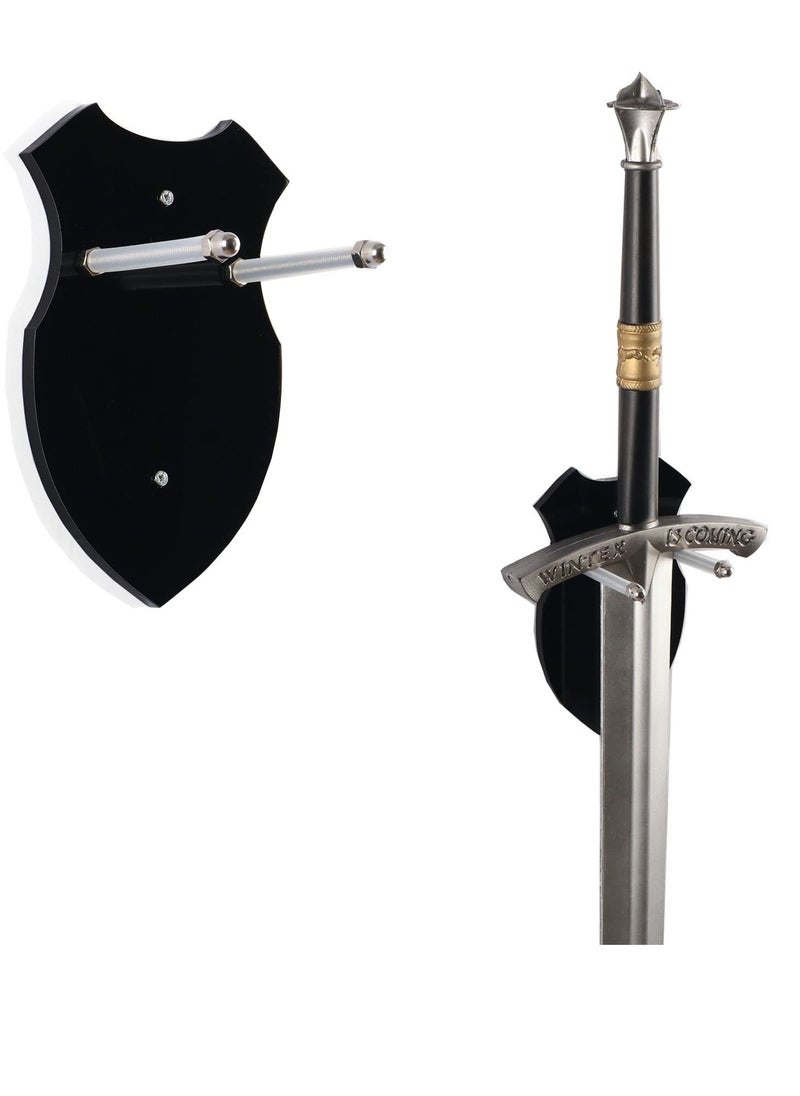 KASTWAVE - Wall mounted sword rack sword hook wall mounted display rack single sword vertical wall mounted general sword rack wall mounted display rack sword dagger axe key knife animation (Black 1 pack) - Image 1