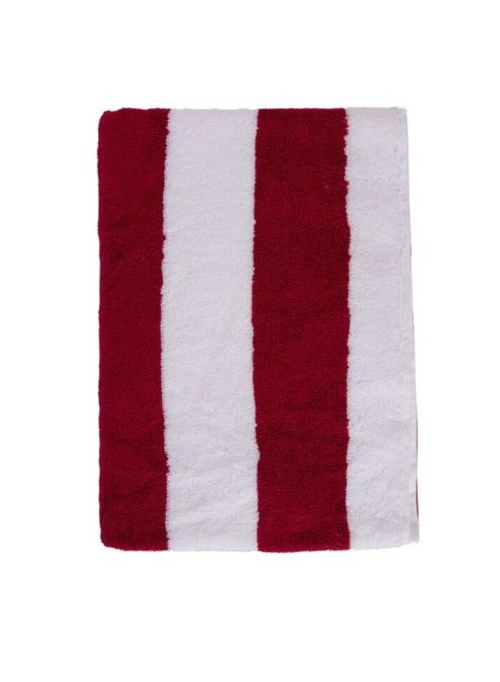 Truebell Striped Bath Towel (69 × 140 cm, Raspberry)