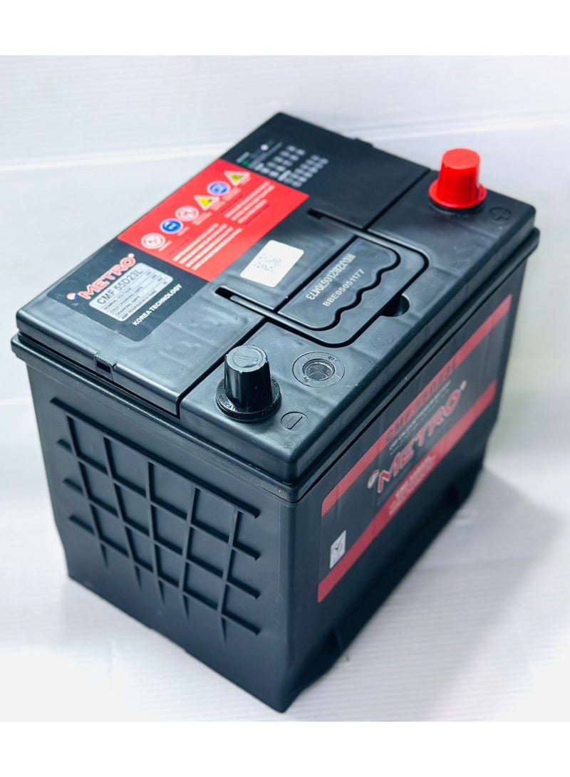 مترو بطارية سيارة 12 فولت 60 أمبير 55D23L-MF - Image 2