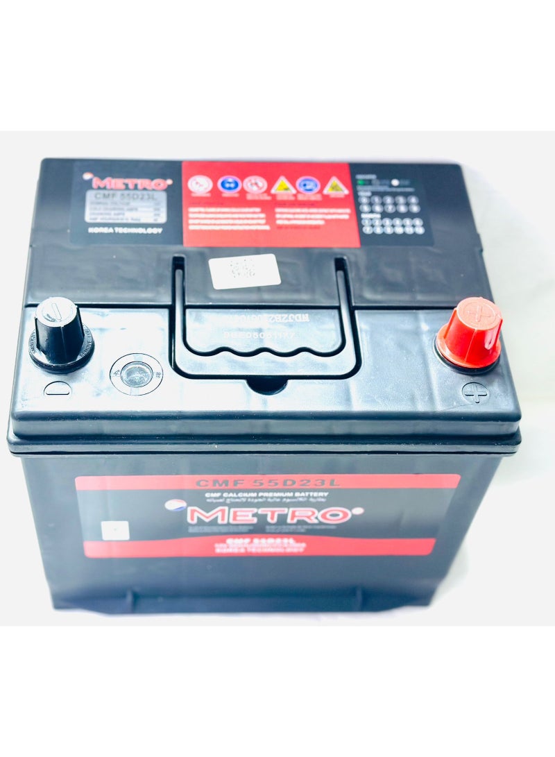 مترو بطارية سيارة 12 فولت 60 أمبير 55D23L-MF - Image 3