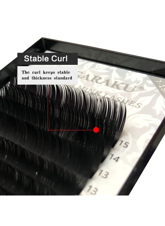 NAGARAKU Eyelash Extensions Individual Lashes 0.15Mm C Curl 715Mm Mix Tray Classic Matte Black Natural Faux Mink 16 Rows  - Image 4