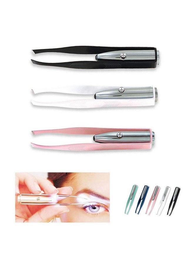 1st Choice 1st Choice 3 Stainless Steel Make Up LED Light Eyelash Eyebrow Hair Removal Lighted Tweezer  - Image 1
