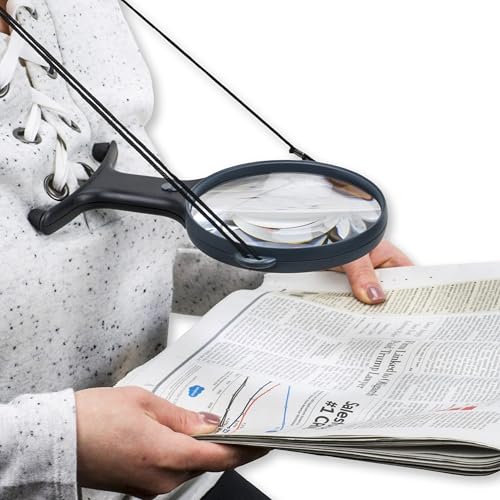 Carson Optical MagniShine LED Lighted 2x Power Hands-Free Magnifier (HF-66) , Black - Image 5
