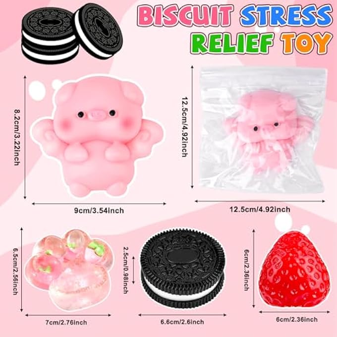 Dandin Taba Squishy Cat Set, Biscuit Stress Relief Toy, Fidget Toys Sensory Stress Toy for Christmas, Halloween, Birthday Gifts, Girls and Boys Pack of 4 - Image 2