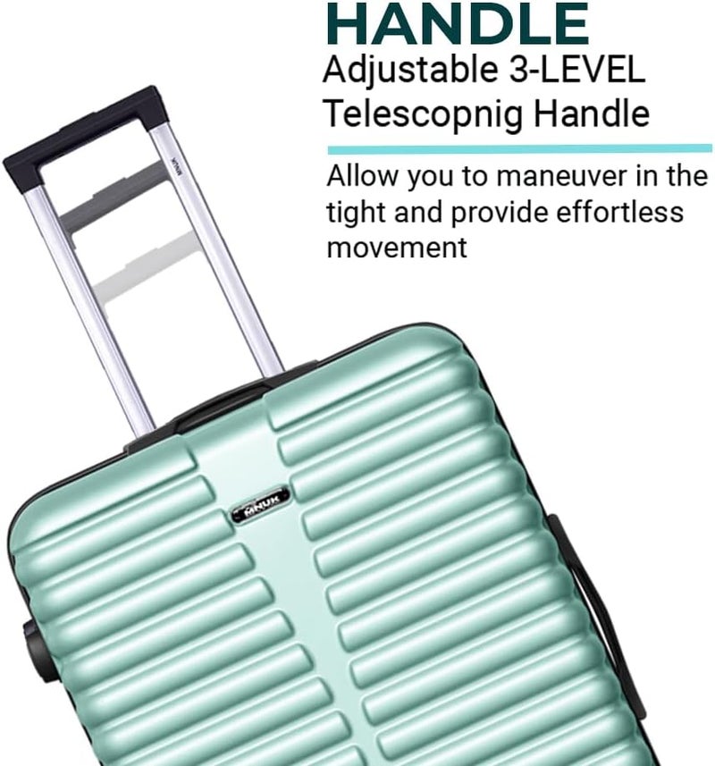 MNUK Destiny Carry-on Luggage | Hardside Soft Handle Trolley with TSA Lock | 360° 4 Wheeler (Pista green, Checked Luggage 28- Inch) - Image 4