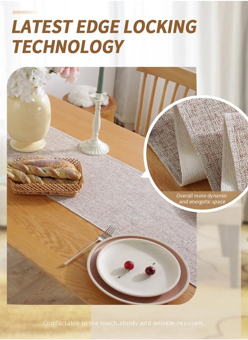 Excefore - Table Runner Boho Style, Rustic Handmade Rustic Table Runner, 72 Inches Long Coffee Table Runner for Dining Party Holiday, Decorative for Home Dining Tea Kitchen (13*72 Inch) - Image 1