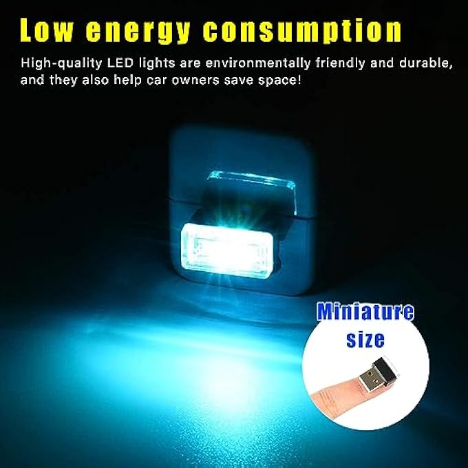 Bukela 4 Pcs Usb Led Car Interior Atmosphere Lamp PlugIn Usb Decor Night Light Portable Auto Ambient Lighting Kit Universal Vehicle Interior Accessories For Most - Image 5