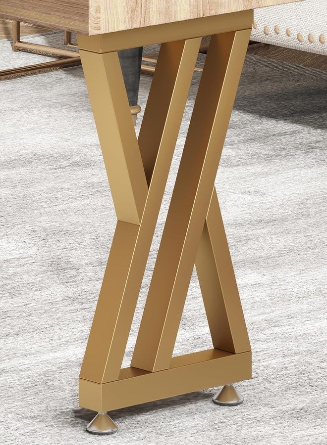 HIRVALL Coffee Table Legs 16 inch Gold, Metal Table Legs Industrial Modern Bench Chair Base Heavy Duty Furniture Legs for End Table Side Table Set of 2 (16" H x 11.8" W) - Image 4