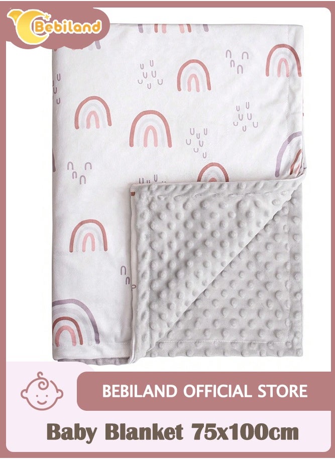 Bebiland Kids Baby Blanket Newborn Gifts, Soft Plush Blankets with Dotted Backing, Fleece Fabric Essentials for Unisex, Toddlers, Boys Girls 75x100cm  - Image 1