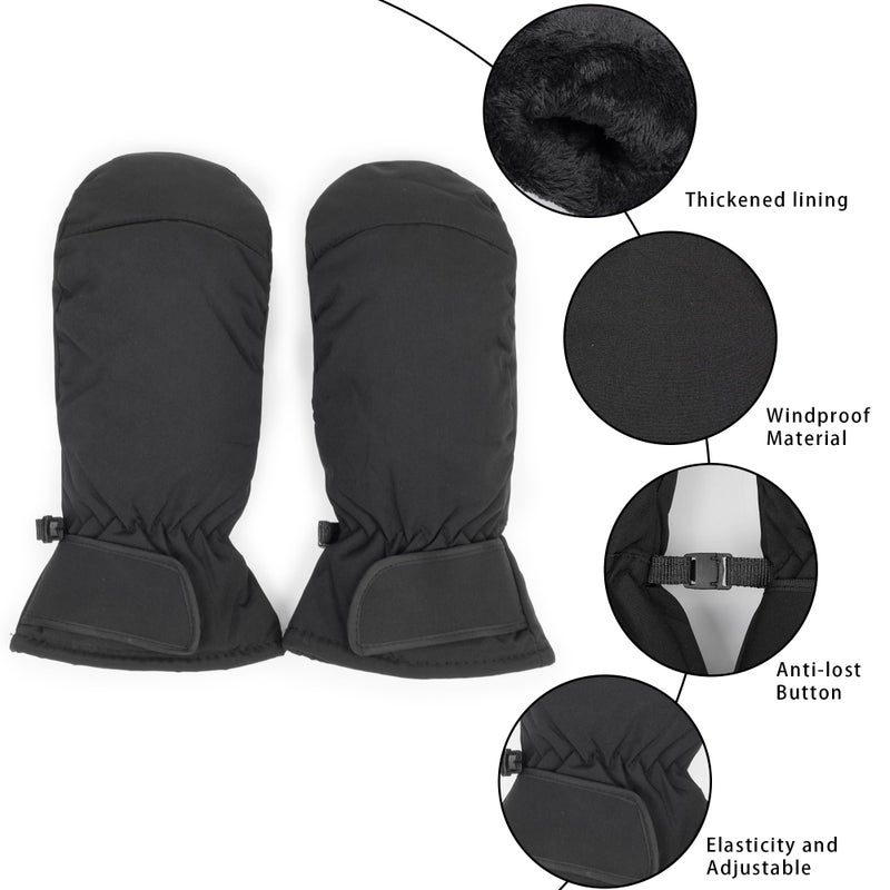 CXQRR Women-Men Winter Ski-Gloves - Warm-Snow-Mittens Thickened Waterproof Cold-Weather Touchscreen-Cycling-Gloves S/M - Image 3