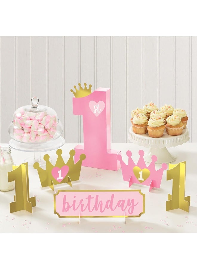 Amscan Pink and Gold 1st Birthday Girl Table Decorating Kit