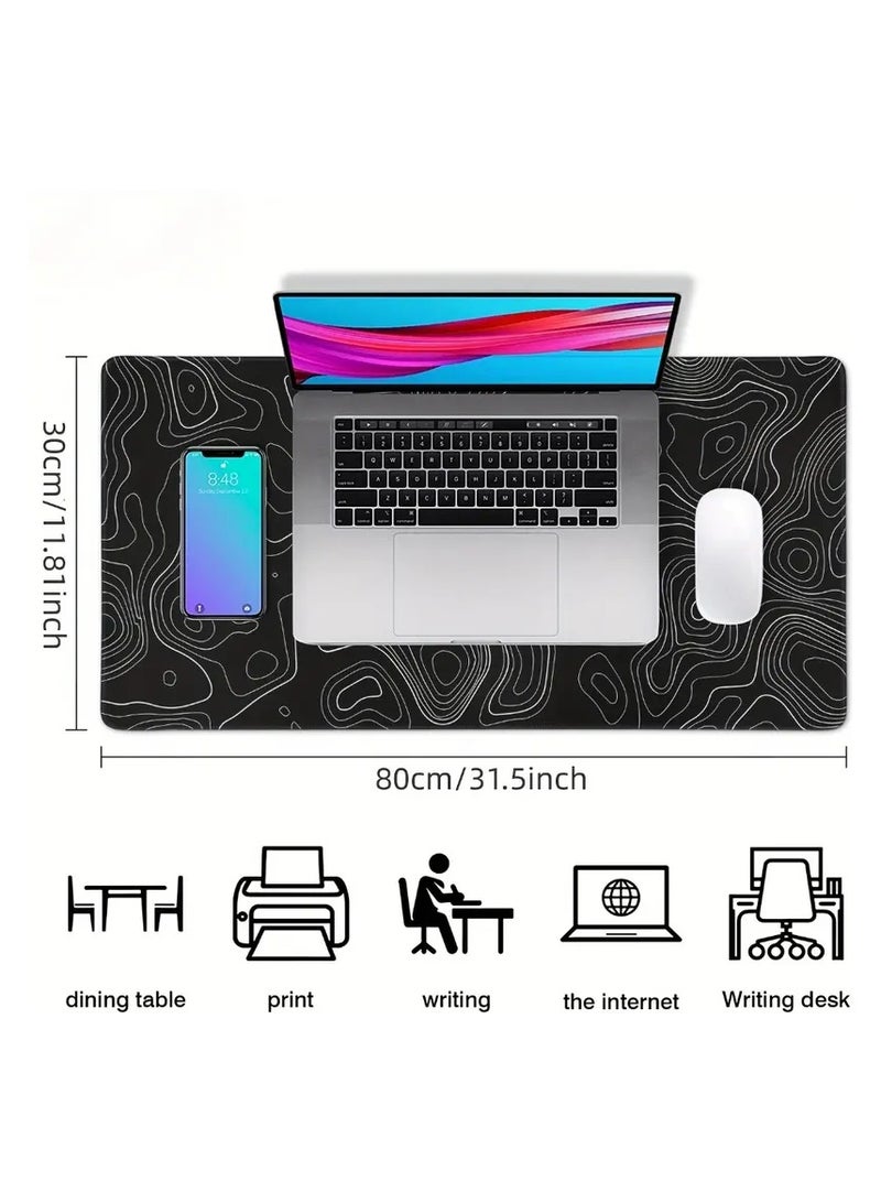 DOOAIR Super Large Gaming Mouse Pad 900x400mm Extended Thick Marble Pattern Rubber Personality Artistic Keyboard Desk Mat Pad For Computers Black White  - Image 2