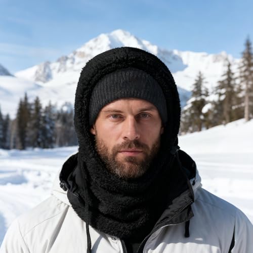 YESLIFE Winter Black Balaclava Ski Masks for Cold Weather, Fleece Thermal Face Mask, Neck Gaiters - Image 3