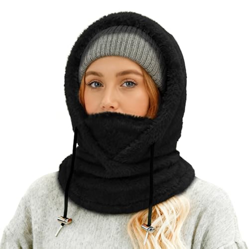 YESLIFE Winter Black Balaclava Ski Masks for Cold Weather, Fleece Thermal Face Mask, Neck Gaiters - Image 1