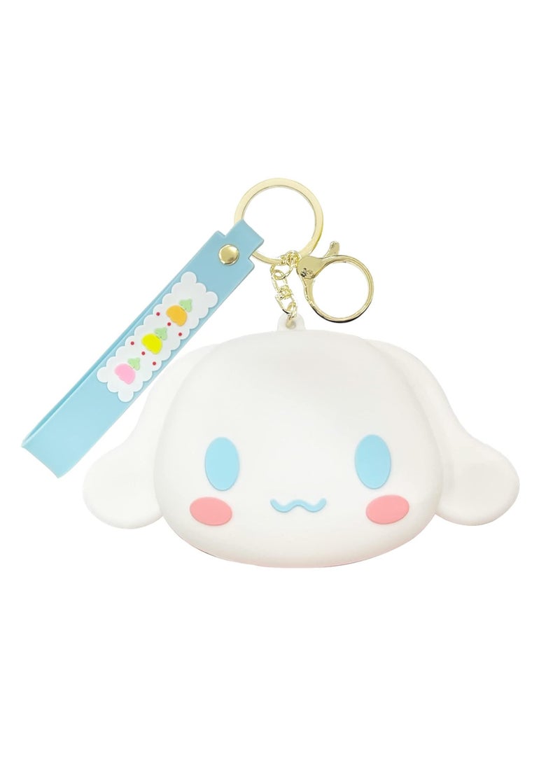 KASTWAVE Kawaii Coin Bag, Mini Pouch KeyChain, Small Wallet, Cartoon Animal Silicone Coin Purse with Zipper, Portable Wristlet Wallet, Anime Accessories for Girls Handbag Car Pendants, Cute Coin Purse - Image 1