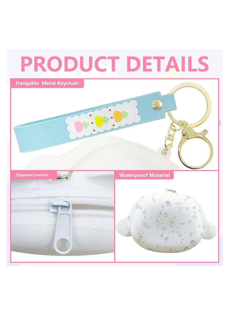 KASTWAVE Kawaii Coin Bag, Mini Pouch KeyChain, Small Wallet, Cartoon Animal Silicone Coin Purse with Zipper, Portable Wristlet Wallet, Anime Accessories for Girls Handbag Car Pendants, Cute Coin Purse - Image 3
