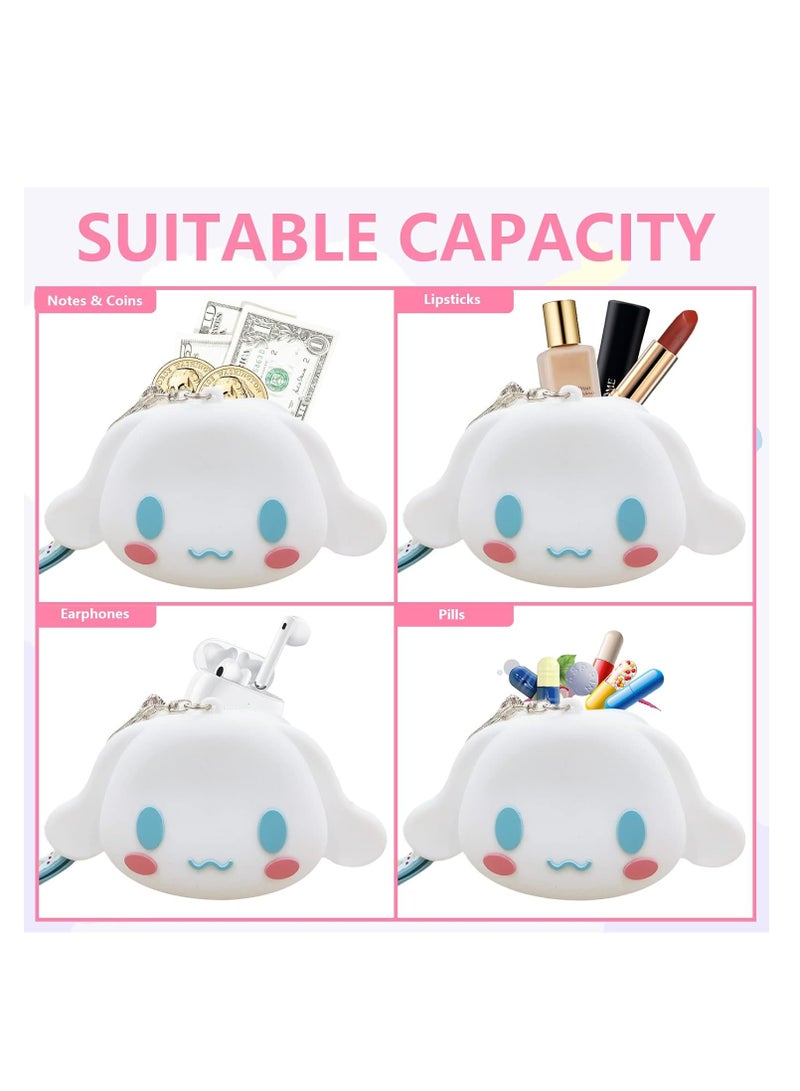KASTWAVE Kawaii Coin Bag, Mini Pouch KeyChain, Small Wallet, Cartoon Animal Silicone Coin Purse with Zipper, Portable Wristlet Wallet, Anime Accessories for Girls Handbag Car Pendants, Cute Coin Purse - Image 2