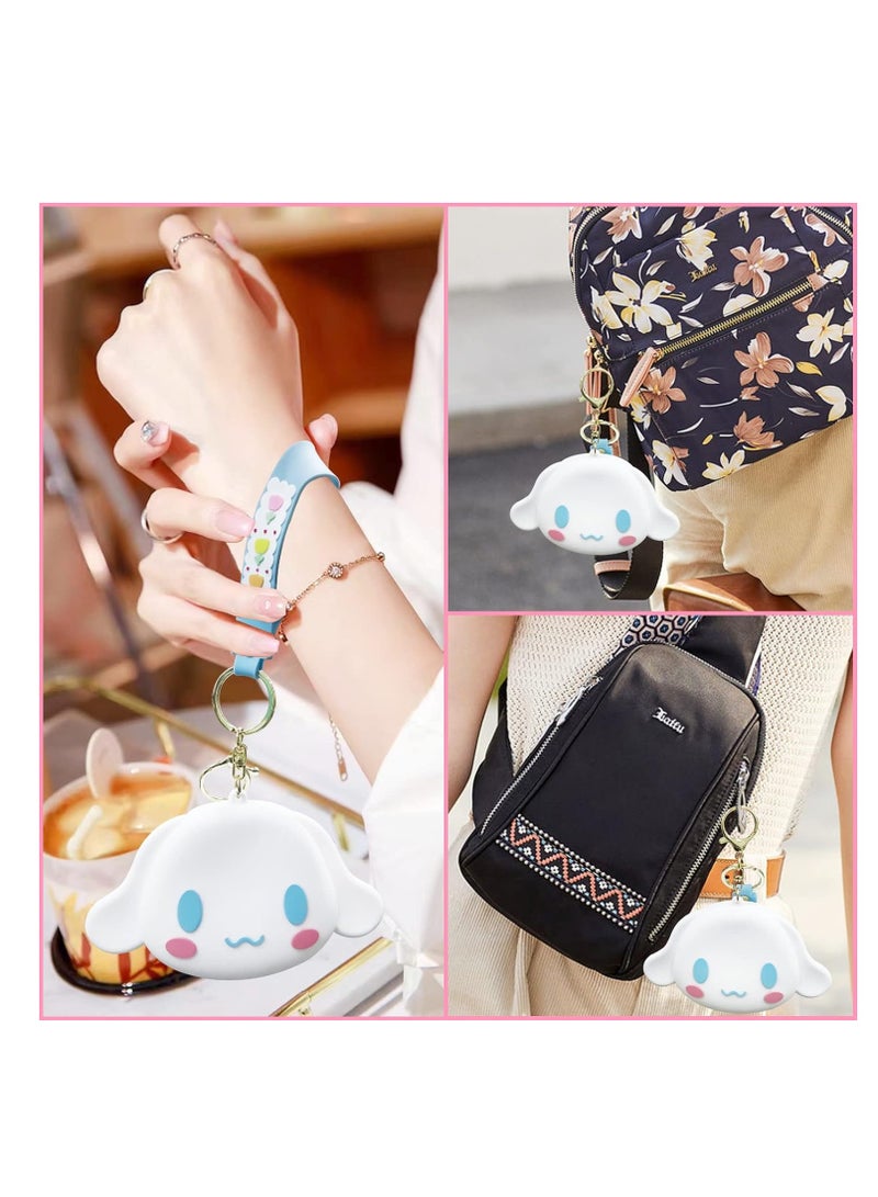 KASTWAVE Kawaii Coin Bag, Mini Pouch KeyChain, Small Wallet, Cartoon Animal Silicone Coin Purse with Zipper, Portable Wristlet Wallet, Anime Accessories for Girls Handbag Car Pendants, Cute Coin Purse - Image 5