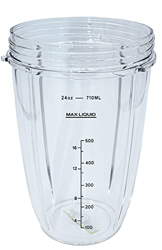 Blendin Replacement 24 Ounce Large Tall Cup Jar with Handled Lip Ring, Compatible with Nutribullet 600W, 900W, NB-101B, NB-101S, NB-201, NBR-0601, NBR-1201, NB9-1300, 900 Pro Series Blenders, 2 Pack - Image 4