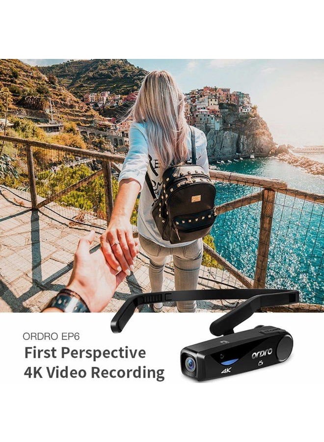 ORDRO Camcorder 4K Head Mounted Camera EP6 Wearable Video Camera FHD 1080P 60FPS Vlog Video Recorder WiFi Hands-Off Camera Webcam (32GB Memory Card Included) - Image 2