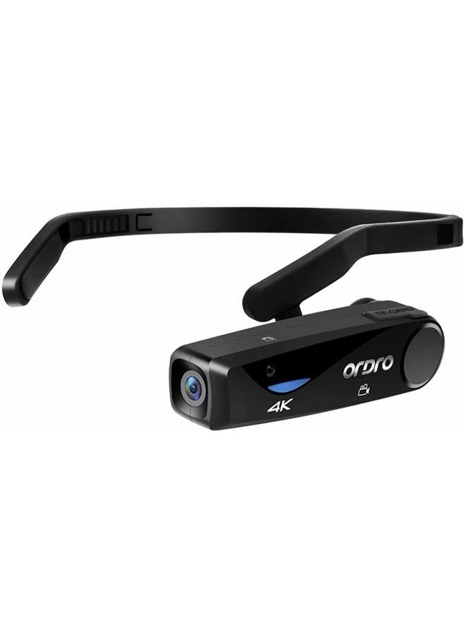 ORDRO Camcorder 4K Head Mounted Camera EP6 Wearable Video Camera FHD 1080P 60FPS Vlog Video Recorder WiFi Hands-Off Camera Webcam (32GB Memory Card Included) - Image 1