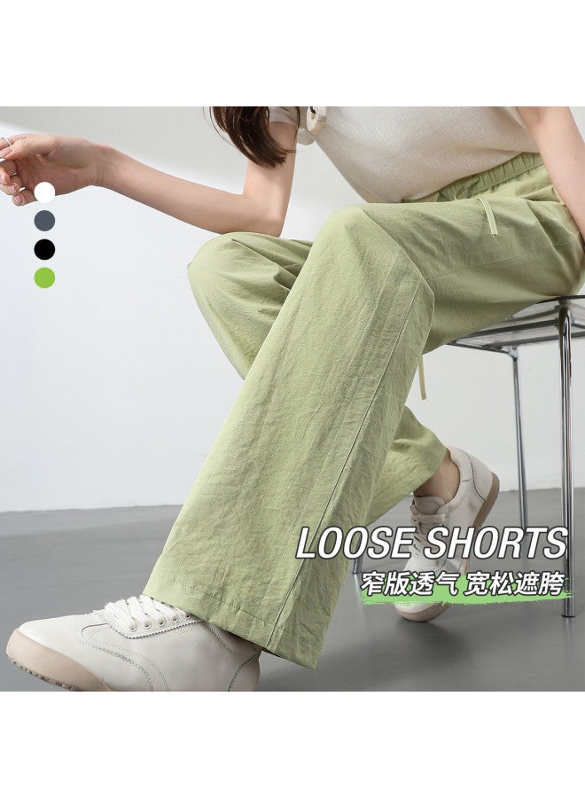 Hstyle Textured Breathable Slim Wide-leg Pants Women 2025 Summer Comfortable Lightweight Versatile Slimming Hip-covering Casual Trousers - Image 2