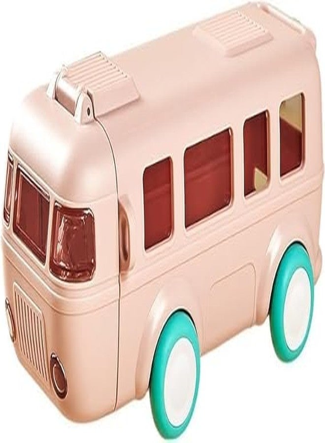 VAGMI Bus Water Bottle for Kids with Strap, Sipper, & Straw | Leakproof, Bpa Free with Sipper and Lock, 500 Ml| Car Water Bottle | Cute Bus Shaped Bottle for Kids - Image 1