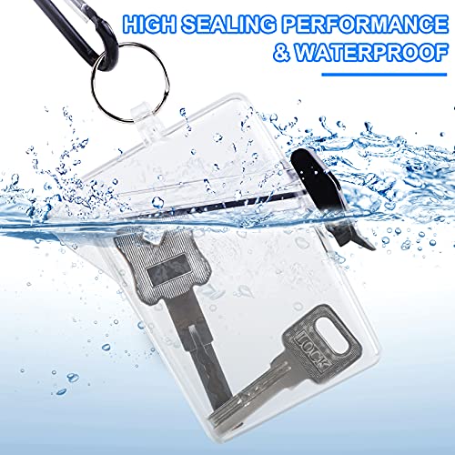URATOT 4 Pack Waterproof Badge Holder Clear Safe Waterproof Card Holder with Lanyard for Cards, Coin and Money Heavy Duty Durable Locker Dry Box - Image 4