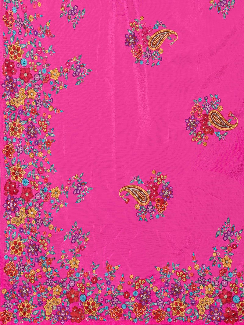 PURVAJA Women's Chinon/Art Silk Semi-Stitched Lehenga choli (Sachi-Pink_Free Size) - Image 4