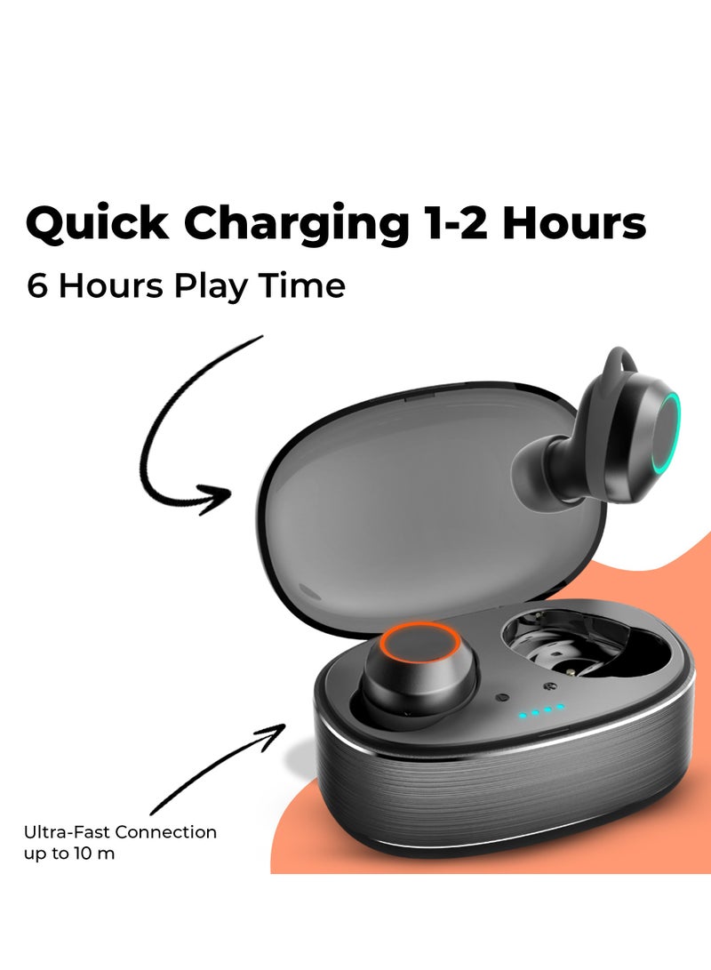 موديكس سماعات بلوتوث Moodix KI23K020 مع تحكم ذكي باللمس، أسود - Image 5