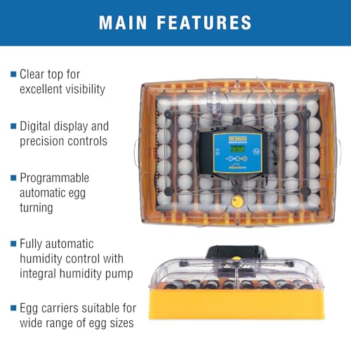 Brinsea Ovation 56 EX Egg Incubator With Automatic Humidity Control and Egg Turning for Hatching 56 Chicken, Duck, Other Bird Eggs, Precision Digital Controls, Temperature Alarms - Image 2
