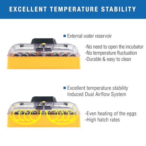 Brinsea Ovation 56 EX Egg Incubator With Automatic Humidity Control and Egg Turning for Hatching 56 Chicken, Duck, Other Bird Eggs, Precision Digital Controls, Temperature Alarms - Image 4