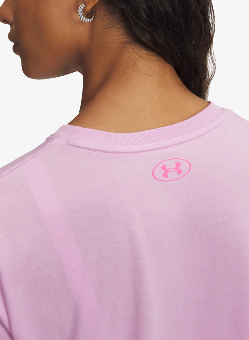 Under Armour Pink Dawn /  / Pink Rave Varsity T-Shirt for Women | Best Price UAE