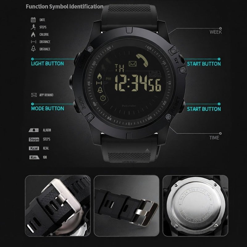 Spovan Digital Watch: 50M Waterproof Stainless Steel ABS Case PU Band - Sports Tracker With BT4.0 Smart Reminder Fitness Watch For Athletic Fitness Enthusiasts - Image 5