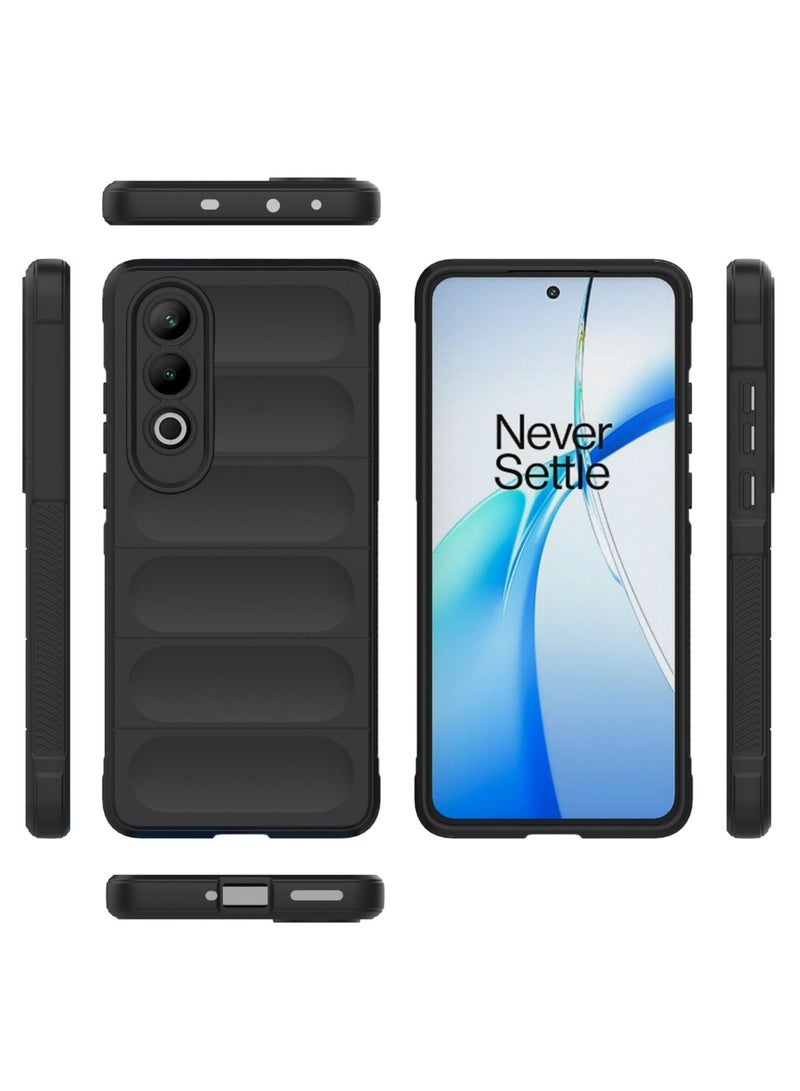OnePlus Nord CE4 5G Case Cover, Heavy Duty 3D Striped Pattern Sensory Soft Silicone Full Portection Shockproof Phone Case Black - Image 2