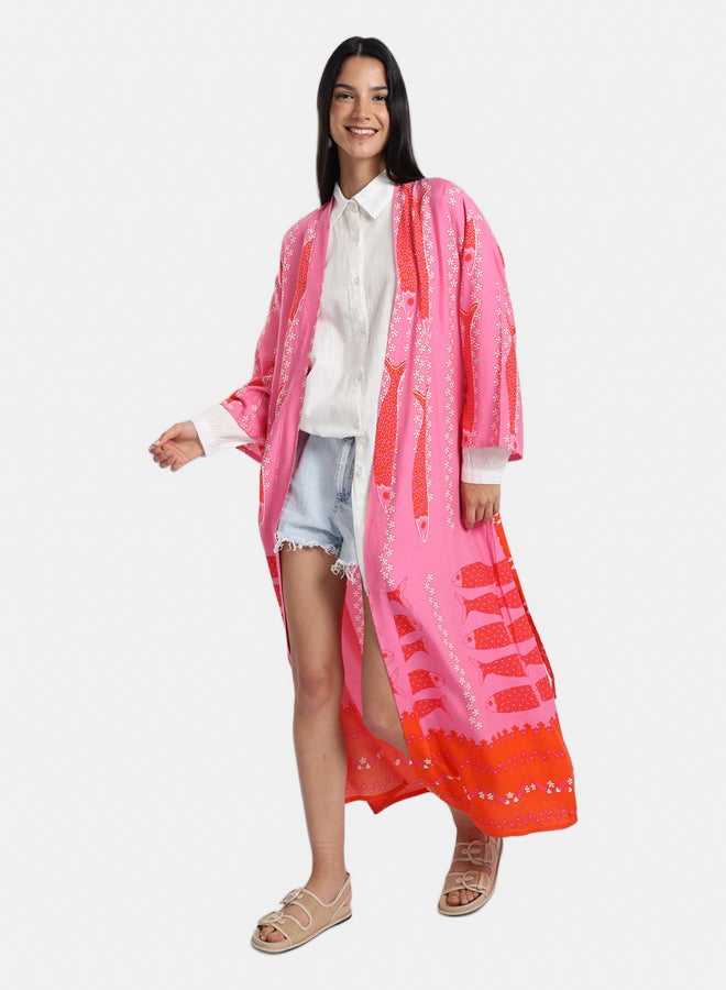 Carina Fish Patterned Kimono  - Image 1